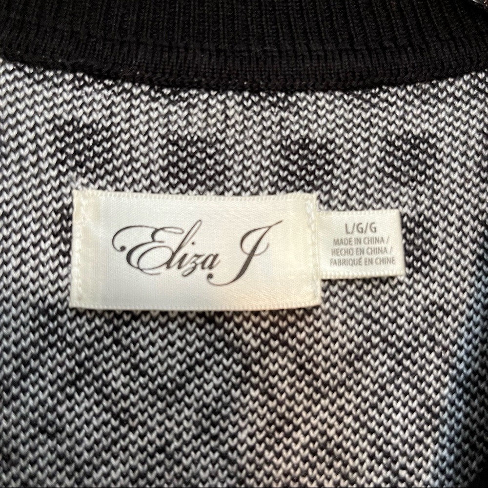 Eliza J Black/White Sweater Dress Size Large - Picture 3 of 5